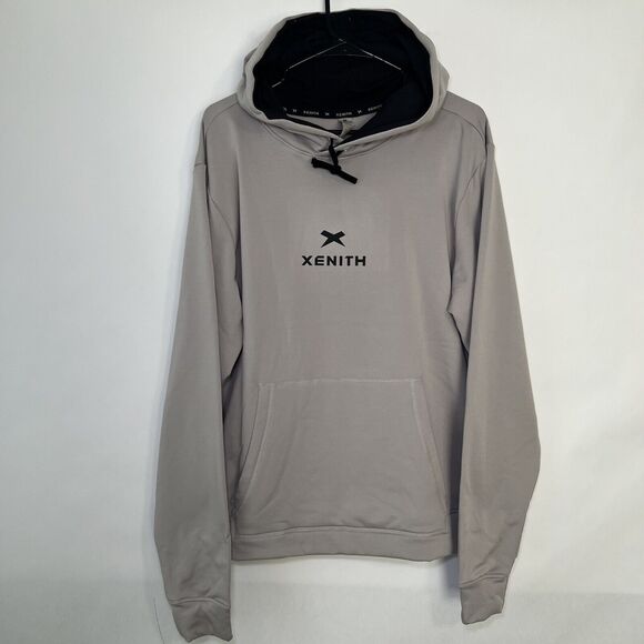 Xenith Hoodie Sweatshirt Men Size XL Extra Large Gray Fleece Black Logo Pullover - Picture 1 of 8